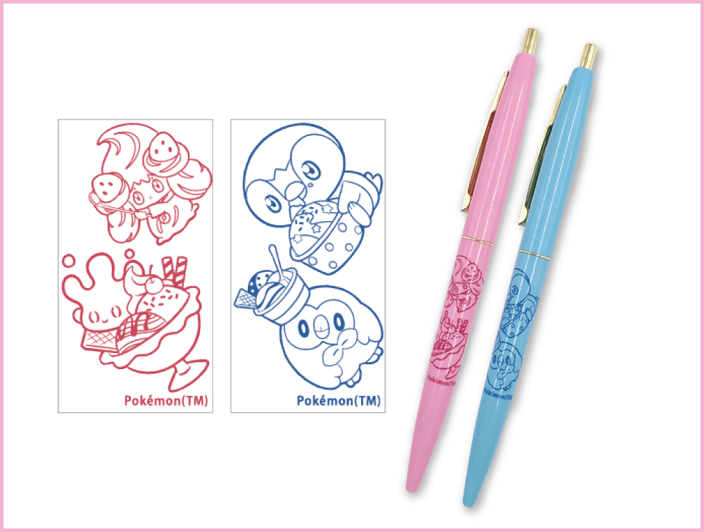 ボールペン2本セットPK&BL・ポケピース Sweets shop（ポケモン）／マリモクラフトオリジナルグッズ